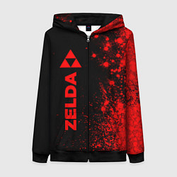 Женская толстовка на молнии Zelda - red gradient по-вертикали