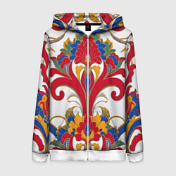 Женская толстовка на молнии Яркий алый узор