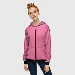 Толстовка на молнии женская Эмоция стыда - розовый, цвет: 3D-черный — фото 2