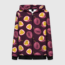 Женская толстовка на молнии Маракуйя паттерн