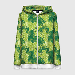 Толстовка на молнии женская Виноградный цветной паттерн, цвет: 3D-белый