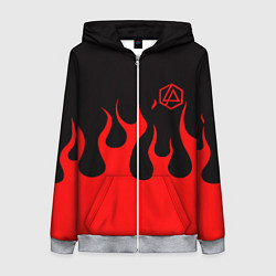 Женская толстовка на молнии Linkin park logo fire