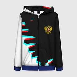 Женская толстовка на молнии Герб текстура глитч