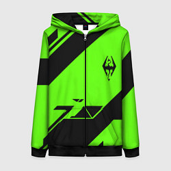 Толстовка на молнии женская The Elder Scrolls geometry steel, цвет: 3D-черный