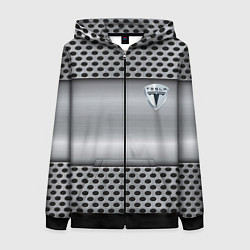 Женская толстовка на молнии Tesla металлическая сетка