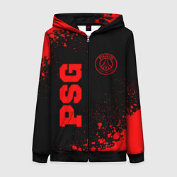 Женская толстовка на молнии PSG - red gradient вертикально