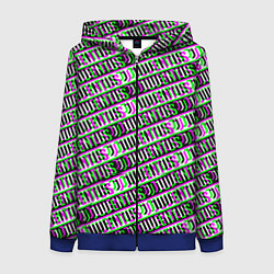 Толстовка на молнии женская Juventus glitch pattern, цвет: 3D-синий