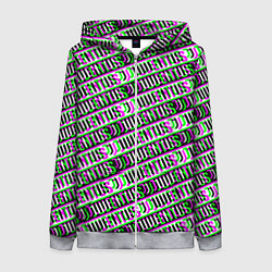 Женская толстовка на молнии Juventus glitch pattern