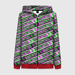 Толстовка на молнии женская Juventus glitch pattern, цвет: 3D-красный