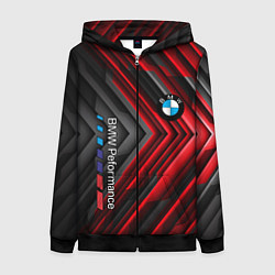 Женская толстовка на молнии BMW geometry stripes red