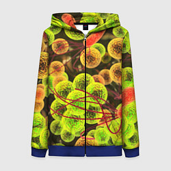 Толстовка на молнии женская Вирусы текстура, цвет: 3D-синий