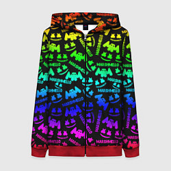 Женская толстовка на молнии Marshmello neon steel pattern