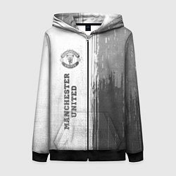 Женская толстовка на молнии Manchester United - white gradient по-вертикали