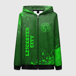 Женская толстовка на молнии Leicester City - green gradient вертикально