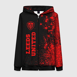 Женская толстовка на молнии Leeds United - red gradient по-вертикали