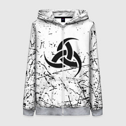 Женская толстовка на молнии Символика славянская текстура