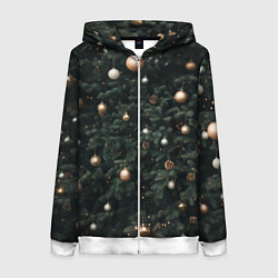 Женская толстовка на молнии Паттерн - Новогодняя елка