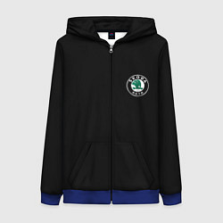 Женская толстовка на молнии Skoda logo auto