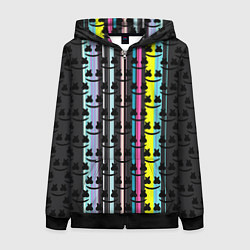 Толстовка на молнии женская Marshmello dj pattern line, цвет: 3D-черный