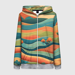 Женская толстовка на молнии Поля луга