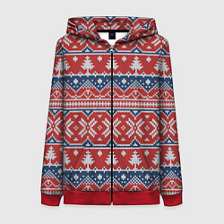 Женская толстовка на молнии New year pattern