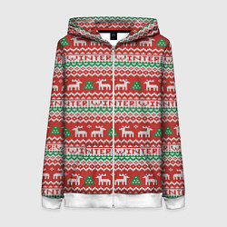 Женская толстовка на молнии Deer christmas pattern