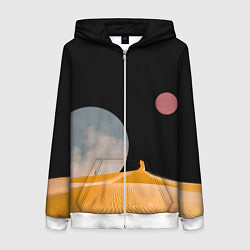 Толстовка на молнии женская Arrakis sandworm Dune, цвет: 3D-белый