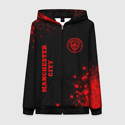 Толстовка на молнии женская Manchester City - red gradient вертикально, цвет: 3D-черный