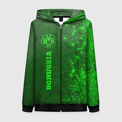 Женская толстовка на молнии Borussia - green gradient по-вертикали