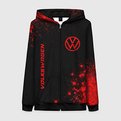 Толстовка на молнии женская Volkswagen - red gradient вертикально, цвет: 3D-черный