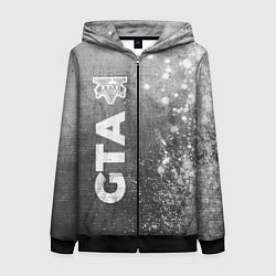 Толстовка на молнии женская GTA - grey gradient по-вертикали, цвет: 3D-черный