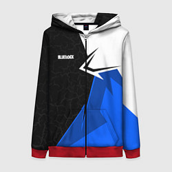 Женская толстовка на молнии Блюлок - бело-синей спорт