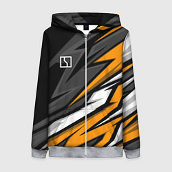 Толстовка на молнии женская Zeekr - orange colors, цвет: 3D-меланж