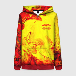 Толстовка на молнии женская Arctic Monkeys - ядовитые подтеки, цвет: 3D-красный