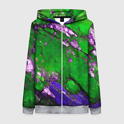 Женская толстовка на молнии A purple mineral in a green stone