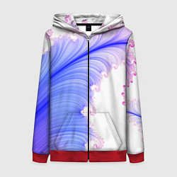 Женская толстовка на молнии Узоры неон фрактал