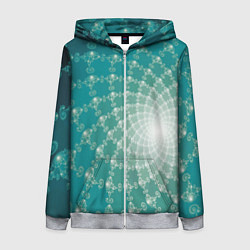 Толстовка на молнии женская Фрактальная абстракция, цвет: 3D-меланж