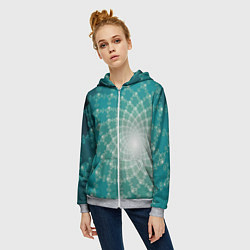 Толстовка на молнии женская Фрактальная абстракция, цвет: 3D-меланж — фото 2