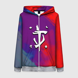 Женская толстовка на молнии Doom неоновые краски