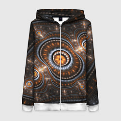 Толстовка на молнии женская Психоделкиа узоров, цвет: 3D-белый