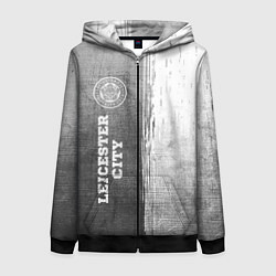 Женская толстовка на молнии Leicester City - grey gradient по-вертикали