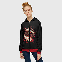 Толстовка на молнии женская Совух - светлый, цвет: 3D-красный — фото 2