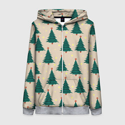 Женская толстовка на молнии Новогодняя ель