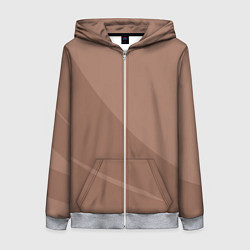 Женская толстовка на молнии Мокко Мусс однотонный с полосой