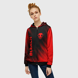 Толстовка на молнии женская Bleach - red gradient вертикально, цвет: 3D-черный — фото 2