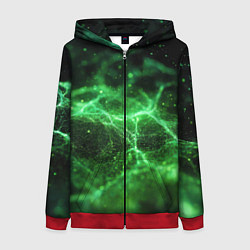 Женская толстовка на молнии Зеленая связь текстура