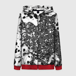 Женская толстовка на молнии Чёрно-белая абстракция