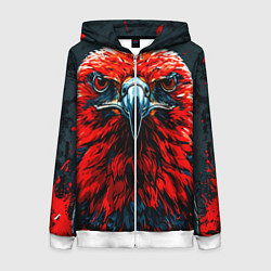 Толстовка на молнии женская Атланта Хокс красный орел, цвет: 3D-белый