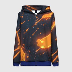 Женская толстовка на молнии Оранжевая краска в движении