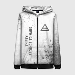 Толстовка на молнии женская Thirty Seconds to Mars - white gradient вертикальн, цвет: 3D-черный